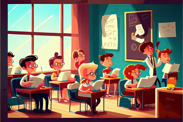 students studying animated