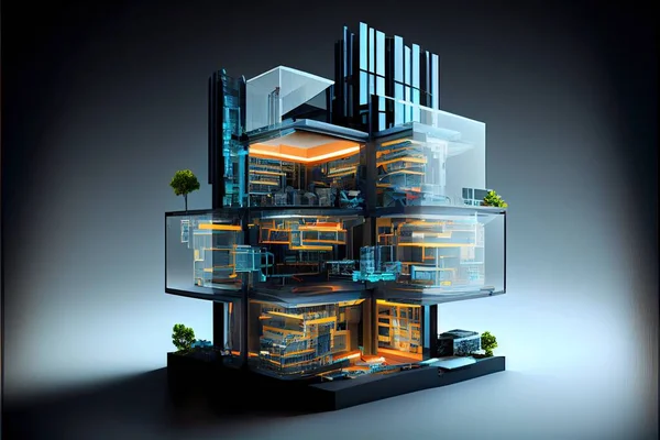 Development architecture computer systems of Futuristic modern