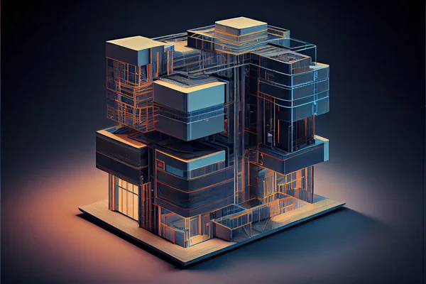 Development architecture computer systems of Futuristic modern