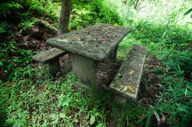 Klang Şelalesi yakınlarındaki yemyeşil yemyeşil bir yere yerleştirilmiş sakin bir taş masa keşfedin. Doğanın güzelliğinin tadını çıkarmak ve rahatlamak için ideal bir yer. Burası gezginler için huzurlu bir dinlenme yeri..