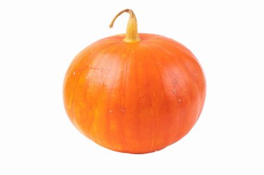 Turuncu kabak üzerine beyaz izole.