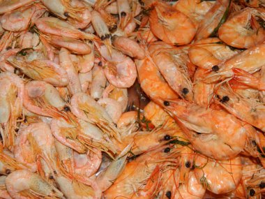 Deniz ürünleri karidesi yakın plan.