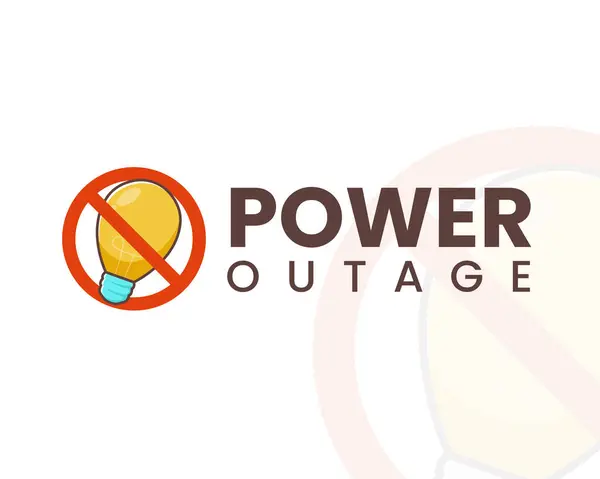 Blackout Power Outage Icon Symbol Sticker Electricity Symbol Lamp — Stock Vector