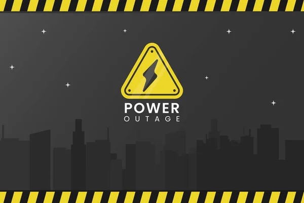 Blackout Icon Power Outage Web Banner Has Warning Sign Lightning — Stock Vector