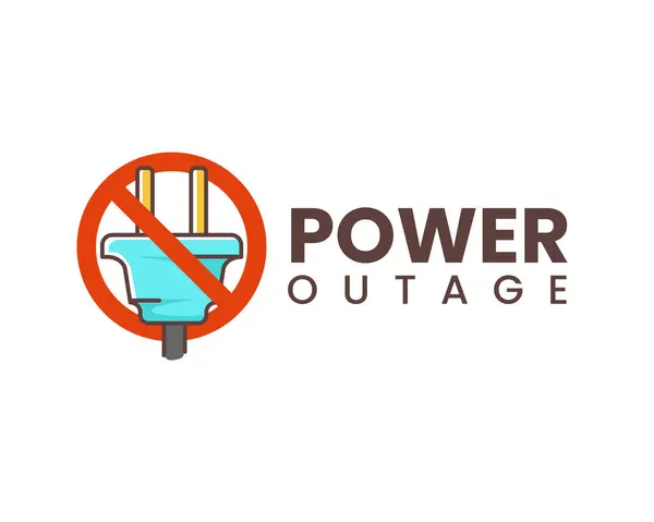 Blackout Power Outage Icon Symbol Sticker Disconnect Concept Error Connection — Stock Vector