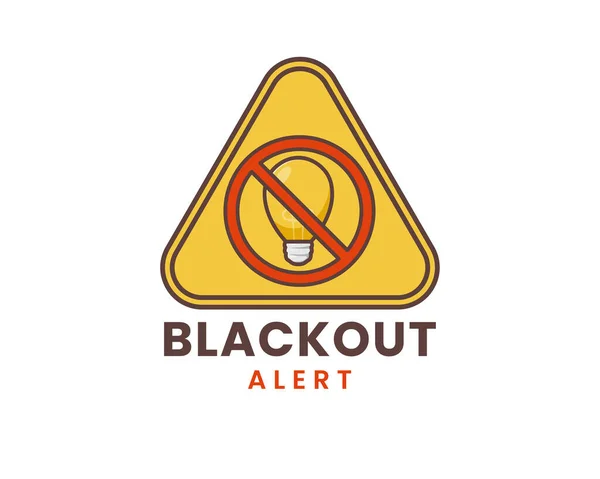 Blackout Power Outage Icon Symbol Sticker Electricity Symbol Lamp — Stock Vector