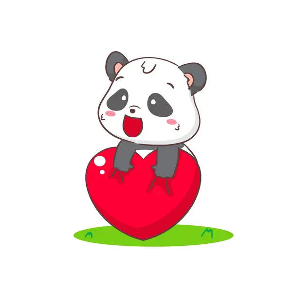 Flat Vector Cute Cartoon Panda Character Stock Vector (Royalty