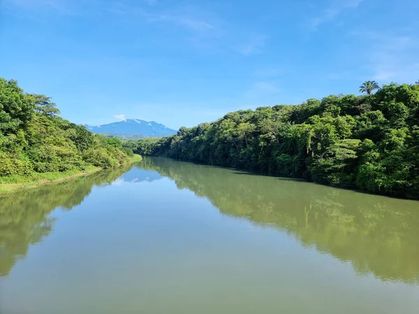 stock image Panama, Chiriqui province, Caldera river, panoramic view with Baru volcano in the background