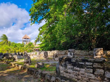 Meksika, Cancun, 20 Aralık 2023, Müze Maya, San Miguelito arkeolojik bölgesi.