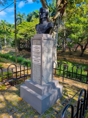 Kolombiya, Cali, 28 Temmuz 2024, Haiti Başkanı Alexandre Dilekçesinin siyah mermer büstü.