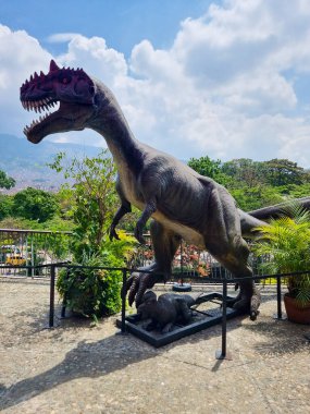 Kolombiya, Medellin, 15 Şubat 2025, Explora Park 'ta Tyrannosaurus Rex üretimi