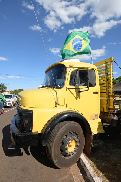 Campo Grande Brasil Novembro 2022 Caminhão Com Bandeira Brasil Teto — Fotografia de Stock