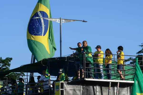 カンポ グランデ ブラジル 2022年11月6日 路上でのブラジルの抗議者は ルーラ選挙に対する連邦政府の介入を求めている Cmoの前にあるデューク カシアス通り軍管区 — ストック写真