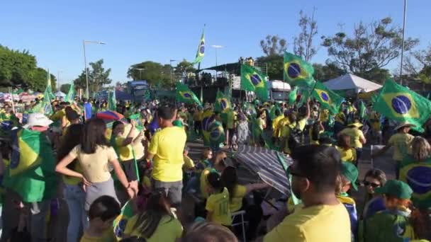 Campo Grande Brasilien November 2022 Demonstranten Auf Den Straßen Die — Stockvideo