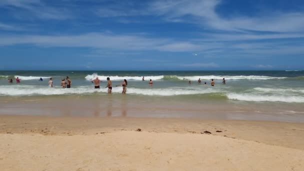 Trancoso Distriktet Porto Seguro Brasilien Januari 2023 Badare Vid Stranden — Stockvideo