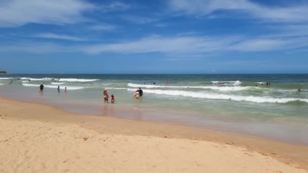 Vista Panorámica Playa Nativos Una Hermosa Playa Noreste Brasil Destino — Vídeo de stock