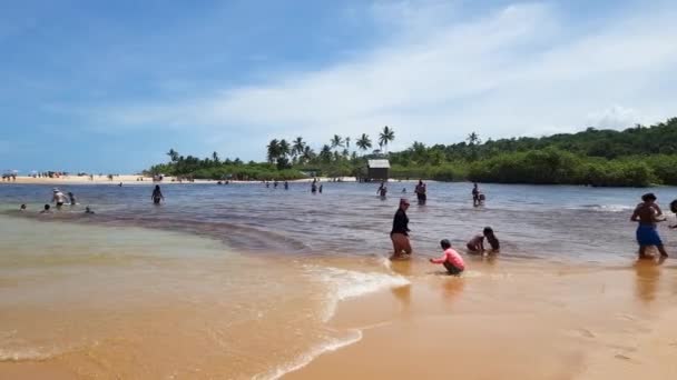Trancoso Район Порту Сегуро Бразилія Січня 2023 Пляж Натівос Зустріч — стокове відео