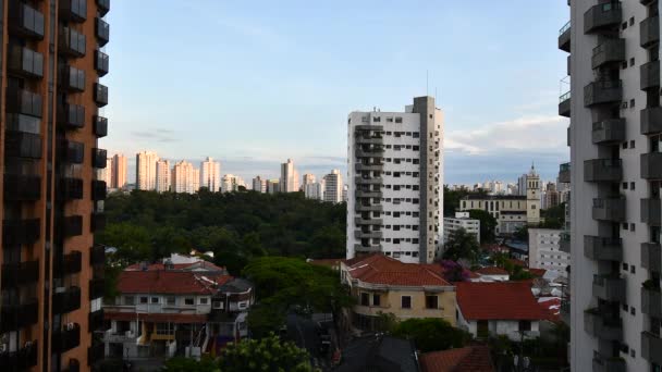 Sao Paulo Brazylia Upływ Czasu Podczas Zachodu Słońca Centrum Miasta — Wideo stockowe