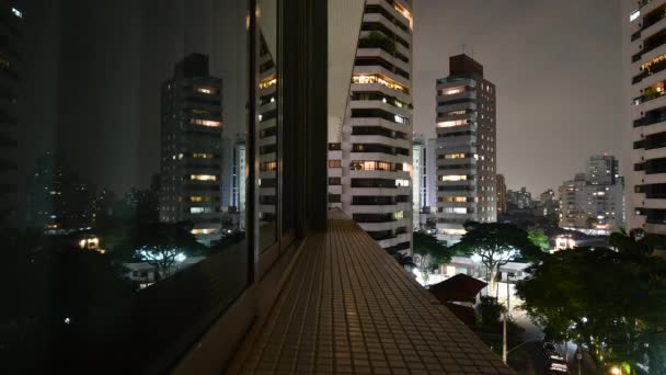Sao Paulo Brazylia Upływ Czasu Centralnej Części Miasta Ciągu Nocy — Wideo stockowe