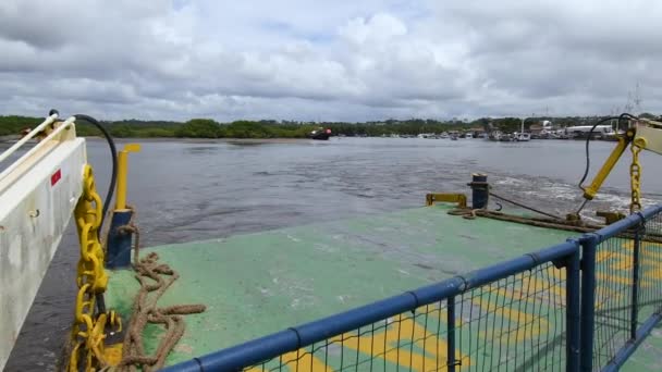 View Ferry Crossing Porto Seguro Arraial Ajuda Bahia State Brazil — Stock Video