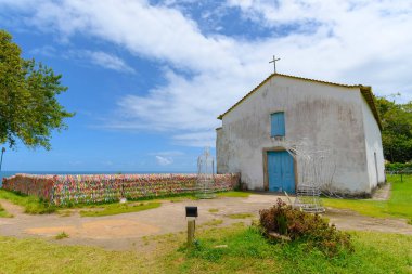 Porto Seguro, BA, Brazil - January 03, 2023: chapel of Sao Benedito at the Historic Center of Porto Seguro.