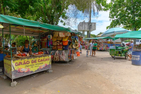 ブラジルのポルト セグロ 2023年1月3日 ポルト セグロの歴史的中心部にある観光客向けのお土産 工芸品 一般的な食品を販売している店 — ストック写真