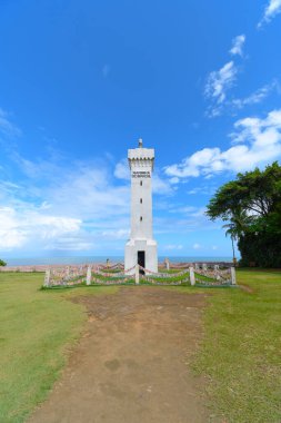 Porto Seguro, BA, Brazil - January 03, 2023: view of the brazilian navy lighthouse at the Historic Center of Porto Seguro.