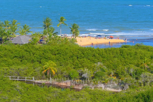 Красивый Природный Ландшафт Транкосо Район Порто Сегуро Вид Пляж Нфаос — стоковое фото