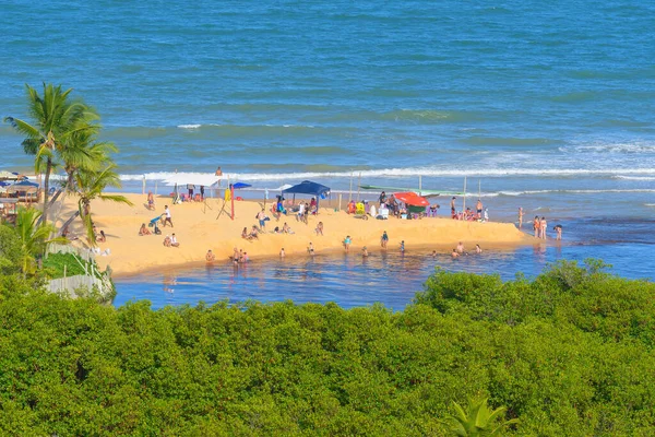 Trancoso Distrik Porto Seguro Brasil Januari 2023 Pemandangan Udara Pantai Stok Foto Bebas Royalti