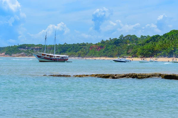 Bahia Eyaletinin Güzel Bir Turistik Plajı Olan Espelho Sahili Ndeki — Stok fotoğraf