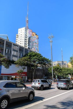 Sao Paulo, SP, Brezilya - 07 Haziran 2023: Paulista Bulvarı manzarası.