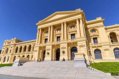 Sao Paulo, SP, Brezilya - 09 Haziran 2023: Ipiranga Müzesi, tarihi yer. Sao Paulo şehrinin turistik merkezi..