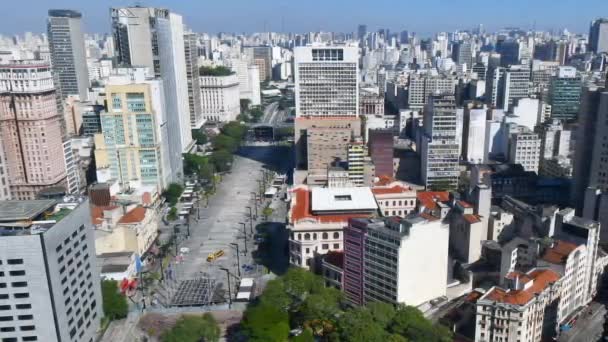 Sao Paulo Brasilien Juni 2023 Luftaufnahme Der Innenstadt Von Sao — Stockvideo