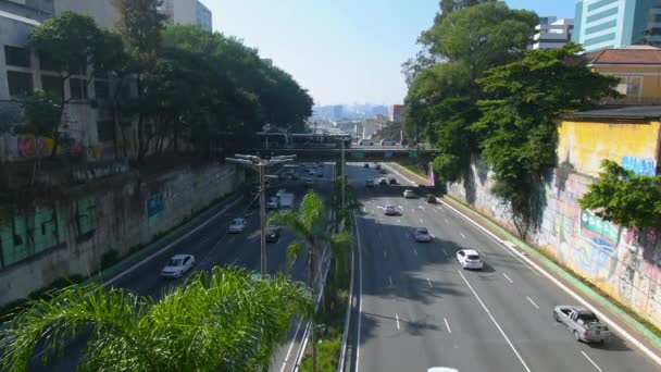 Σάο Πάολο Βραζιλία Ιούνιος 2023 Άποψη Της Λεωφόρου Radial Leste — Αρχείο Βίντεο