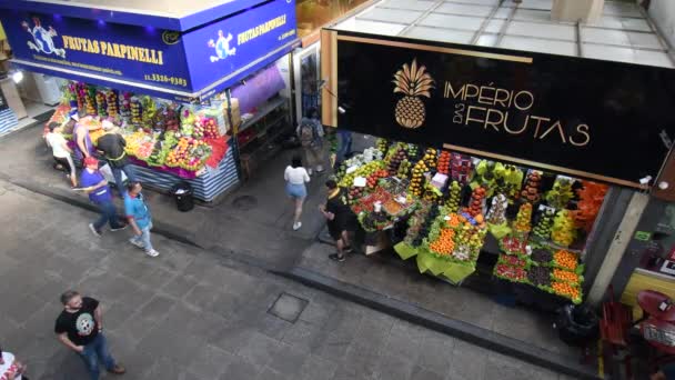 Sao Paulo Brazylia Czerwca 2023 Sprzedaż Świeżych Owoców Rynku Miejskim — Wideo stockowe
