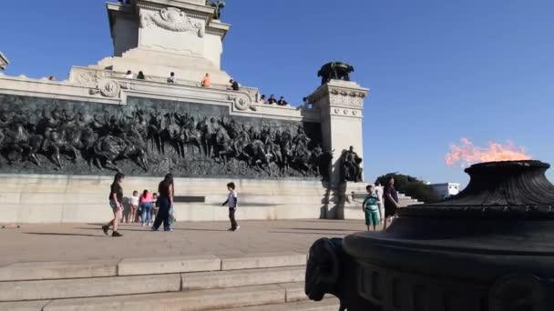 Сан Паулу Бразилия Июня 2023 Года Костер Памятник Независимости Бразилии — стоковое видео