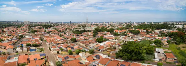 Campo Grande 'nin havadan görünüşü - MS, Brezilya' nın Mato Grosso do Sul eyaletinin başkenti. Otonomista, Giocondo Orsi, Vila Rica, Monte Carlo yakınlarındaki yerleşim yerleri..
