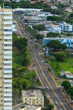 Campo Grande MS, Brezilya - 22 Ocak 2025: Ceara Bulvarı 'nın havadan görünüşü.