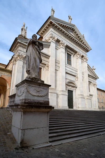 Vista Externa Duomo Urbino Itália Igreja Catedral Neoclássica Dedicada Assunção — Fotografia de Stock