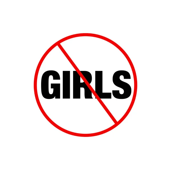 Kızlar Burada Vektör Tipografisi Yasaklandı Kızlar Simgeye Izin Vermez — Stok Vektör