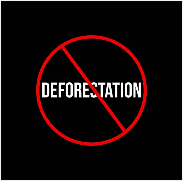 Deforestation Vector Icon Banned Deforestation Vector Symbol — Stock Vector