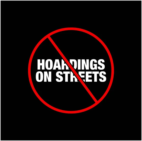 ホーディングスはアイコンを禁止した 通りのアイコンで禁止事項を守る — ストックベクタ