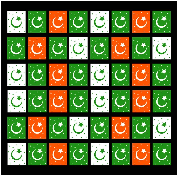 Исламские Флаги Цветами Векторного Фона Исламские Флаги Клетчатые — стоковый вектор