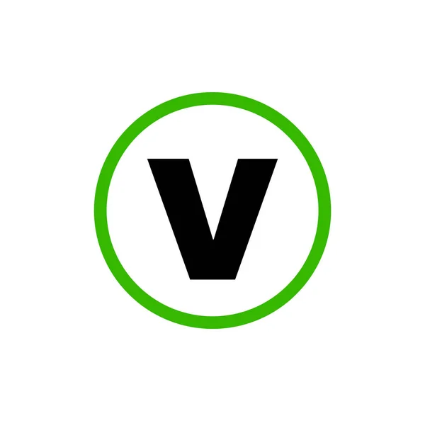 Företagets Namn Första Bokstaven Ikon Med Grön Cirkel — Stock vektor