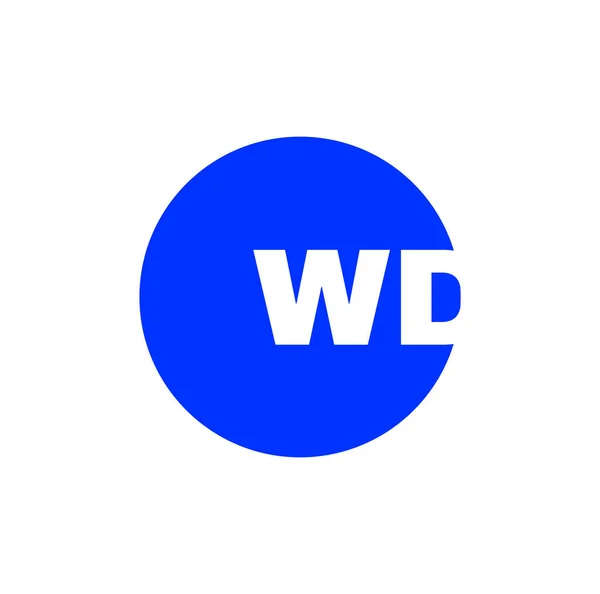 Niebieski Wektor Monogram Ikona Typografii — Wektor stockowy