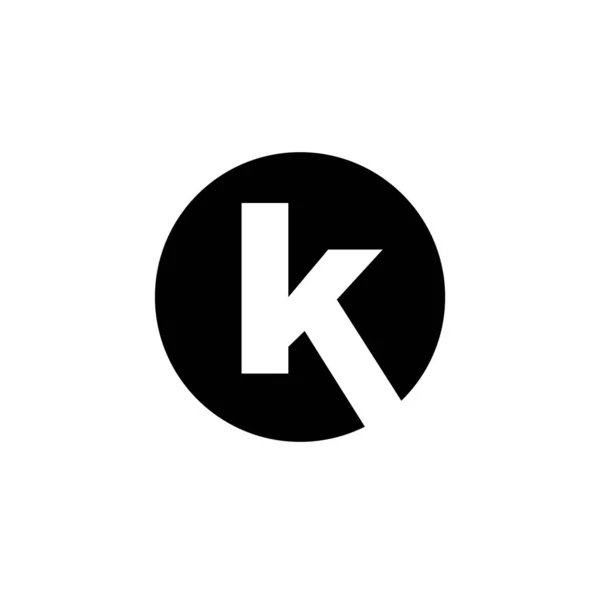 K社名頭文字ベクトルアイコン 黒丸のK — ストックベクタ