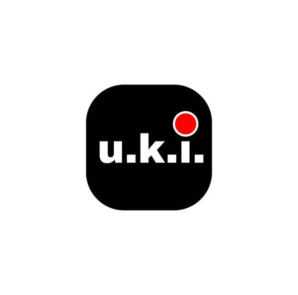 Ukiブランド名イニシャル文字が入っています Ukiタイポグラフィのアイコン — ストックベクタ