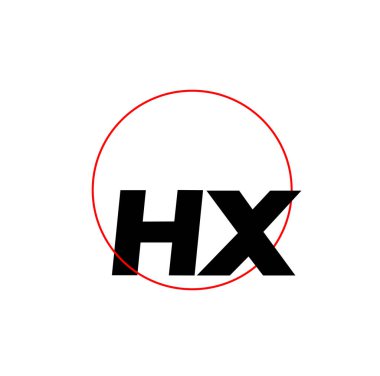 HX marka ilk harf simgesi. Yuvarlak monogramda HX.