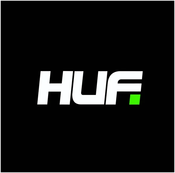 Marca Huf Icono Letras Iniciales Icono Tipografía Huf — Archivo Imágenes Vectoriales