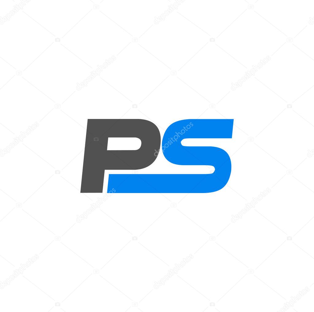 PS typography icon. PS on white background brand name.